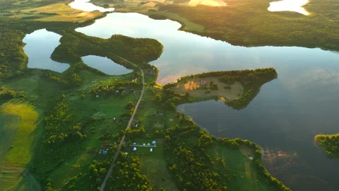 Forest Lake on subset. Rural landscape, Freshwater Lakes. 스톡 동영상 201211210
