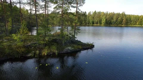 Forest Lakes View Scenic Lanscape Drone 4K 2 Vídeo Stock 252196874