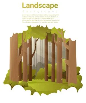 Forest landscape background Stock Illustration