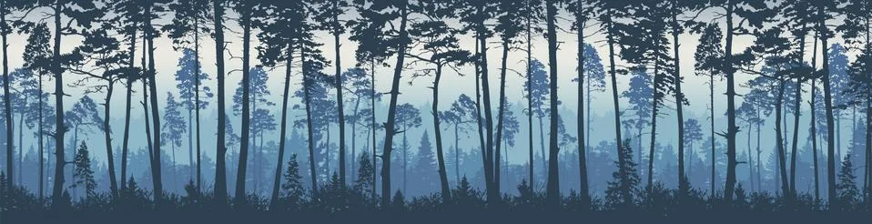 Forest landscape background. Stock Illustration