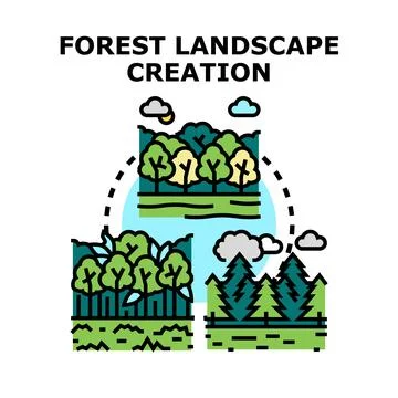 Forest landscape creation concept vector illustration Stock Illustration