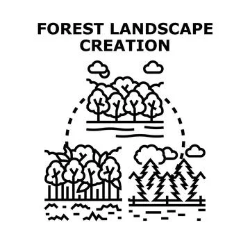 Forest landscape creation concept vector illustration Stock Illustration