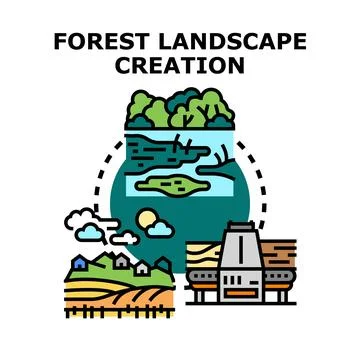 Forest landscape creation vector concept illustration 库存插图