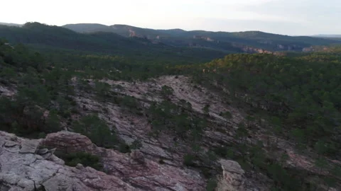 Forest Landscape in Cuenca, Spain. Dron Stock Footage 233182752