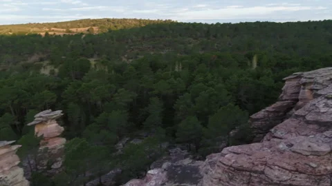Forest Landscape in Cuenca, Spain. Dron Stock Footage 233182754