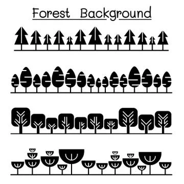 Forest landscape in panorama view vector illustration graphic design Illustrazione stock