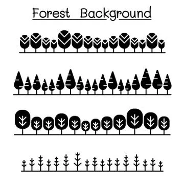 Forest landscape in panorama view vector illustration graphic design Stock Illustration