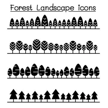Forest landscape in panorama view vector illustration graphic design Stock-Illustration
