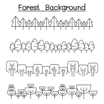 Forest landscape in panorama view vector illustration graphic design イラスト素材