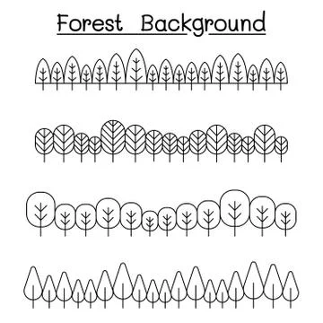 Forest landscape in panorama view vector illustration graphic design Stock Illustration