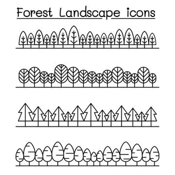 Forest landscape in panorama view vector illustration graphic design Stock Illustration