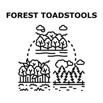 Forest landscapes presenting different types of woods Stock Illustration
