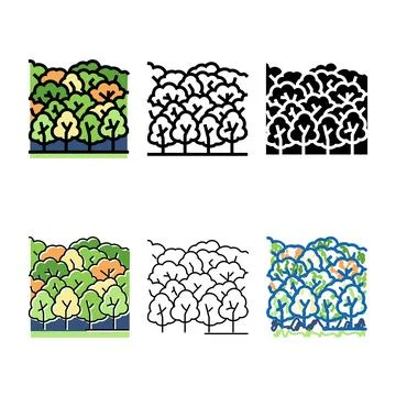 Forest leaf color icon styles vector Stock Illustration