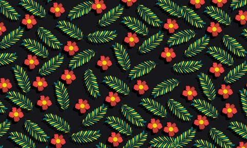 Forest Leaves in dark Background Stock Illustration