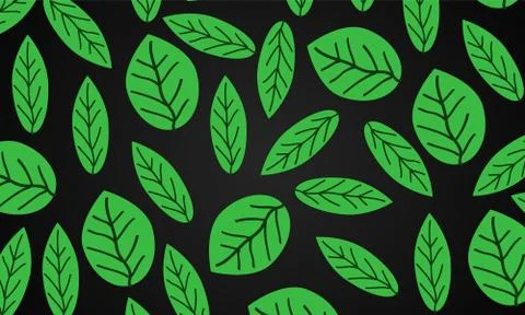 Forest Leaves in Dark Background Stock Illustration
