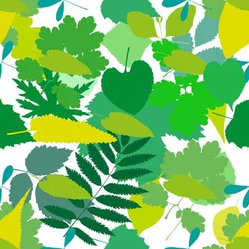 Forest leaves seamless pattern.Vector illustration. Stock Illustration