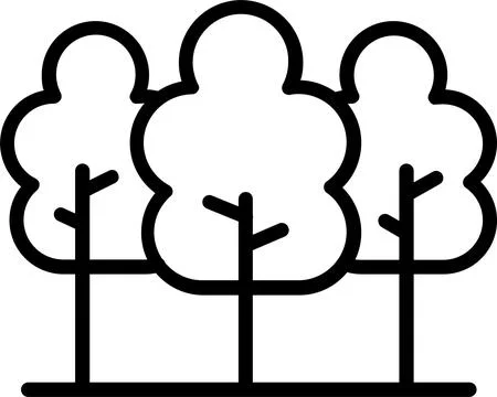 Forest Line Icon Design Stock Illustration