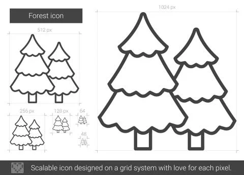 Forest line icon. Stock Illustration
