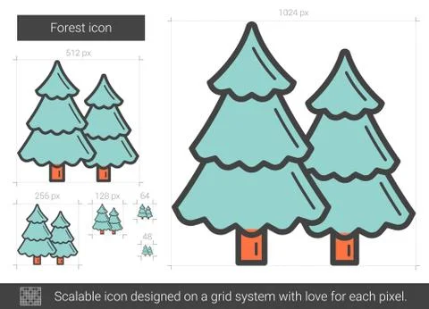 Forest line icon. Stock Illustration