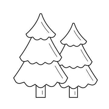 Forest line icon. Stock Illustration