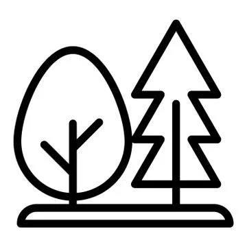Forest line icon. Trees vector illustration isolated on white. Nature outline Stock Illustration