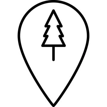 Forest Location Outline Icon Vector Stock Illustration