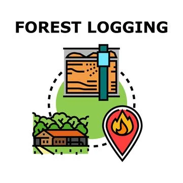 Forest logging activity vector concept illustration Stock Illustration
