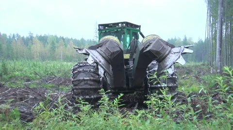 Forest machine at work Stock Footage 47654251