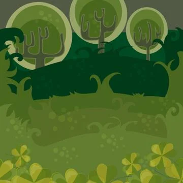 Forest of magic trees. seamless Vector Stock Illustration