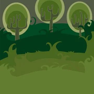 Forest of magic trees. Vector 스톡 일러스트
