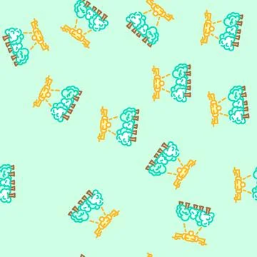 Forest management drone vector seamless pattern Stock Illustration
