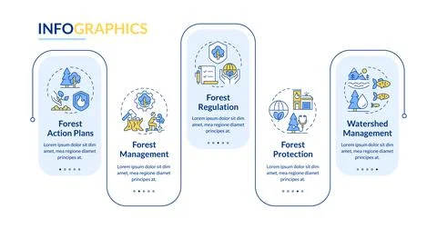 Forest management regulation rectangle infographic vector イラスト素材