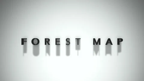 Forest Map 3D title animation matte black text on a white background Stock Footage 300717350