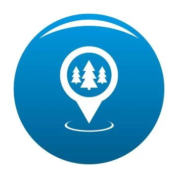 Forest map pointer icon blue vector Stock Illustration