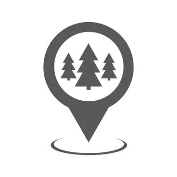 Forest map pointer icon vector simple Stock Illustration