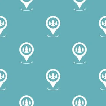 Forest map pointer pattern seamless blue Stock Illustration