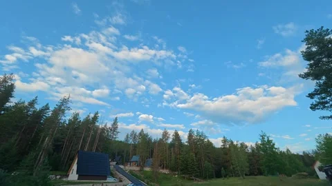 Forest meets sky in serene daylight. Durmitor, Timelapse Stock-Footage 342980700