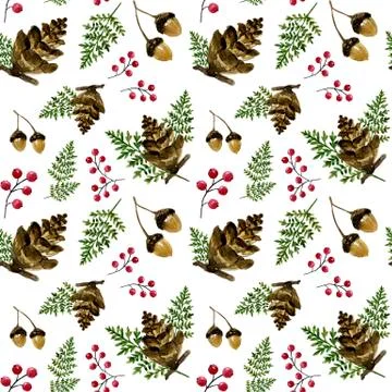 Forest motives seamless pattern design Stock Illustration