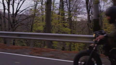 Forest moto CafeRacer Stock Footage 138118365
