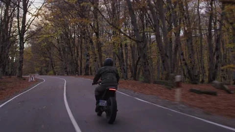 Forest moto CafeRacer Stock Footage 138118413