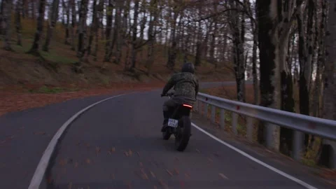 Forest moto CafeRacer Stock Footage 138118767