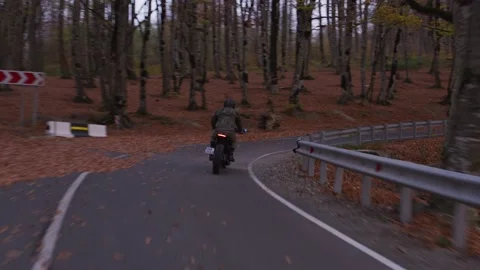 Forest moto CafeRacer Stock Footage 138119707