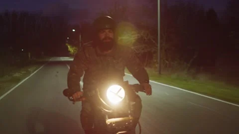 Forest moto CafeRacer Stock Footage 138119850