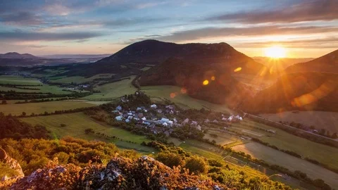 Forest - mountain at sunset Time lapse Stock Footage 69846377