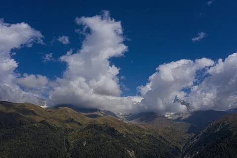 Forest in the mountains with drone Stock Photos