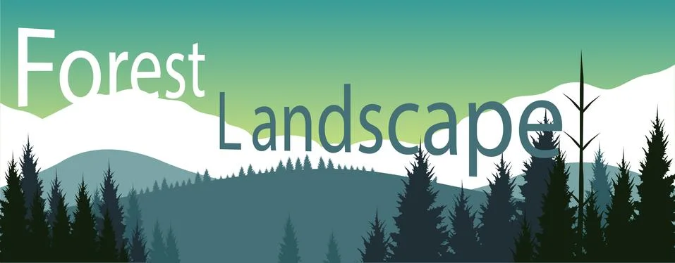 Forest mountains landscape Stock Illustration