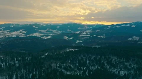 Forest mountains snow cold winter wood hill frozen travel nature Stock Footage 204764676