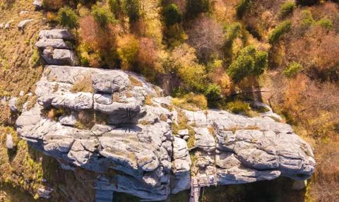 Forest Mountines with rocks landscape Stock Photos