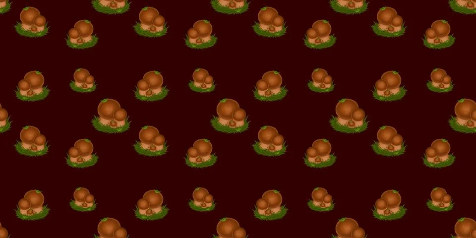 Forest mushrooms seamless pattern hand drawn Stock Illustration