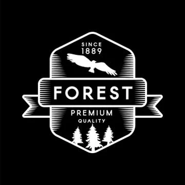 Forest negative space logo Stock Illustration